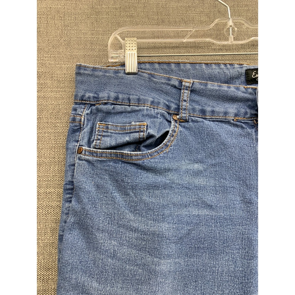 Simply Emma Capri Jeans Womens 20W Blue Denim Faded Cotton Stretch High Waisted - Picture 2 of 16
